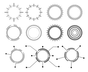 Abstract techno circle. Vector set  icons