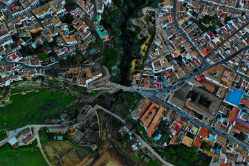 Ronda in Spanien Luftbilder - Puente Nuevo, Plaza de Toros de Ronda und Sehenswürdigkeiten von...
