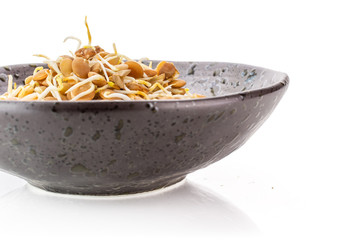 Lentil sprouts isolated on white