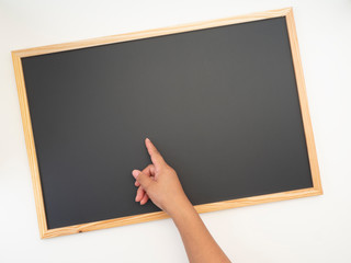 Blackboard, wooden frame, empty space for design