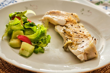 Zander fillet with vegetables