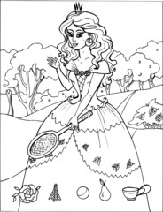 Coloring for girls. Princess. Puzzles. Labyrinth. 12