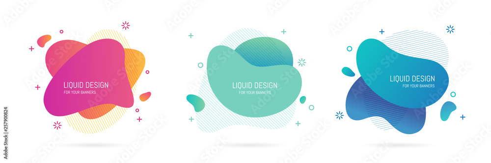 Poster abstract blur free form shapes color gradient.