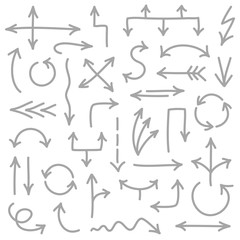 Gezeichnete Pfeile Grau