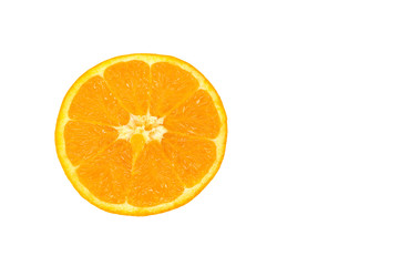 Fototapeta na wymiar half an orange on a white background