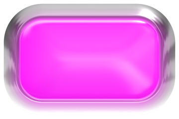Fototapeta premium Web button 3d - purple glossy realistic with metal frame, easy to expand