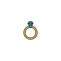 Engagement ring Icon Design. Lifestyle icon vector design