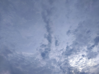 White soft cloud texture on blue sky background