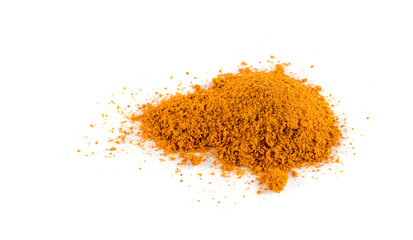 Mixture of Indian Spices and Herbs Powders Isolated