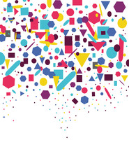 Festive design Colorful crushed paper falling with white background