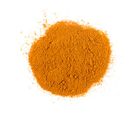 Mixture of Indian Spices and Herbs Powders Isolated
