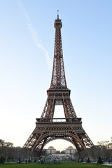 Fototapeta na wymiar PARIS-FRANCE-FEB 24, 2019: The Eiffel Tower is the one of the most visited landmark in France
