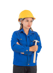 asian engineer women in industry inspection.