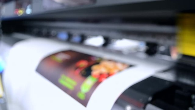 Large format printer works close-up.