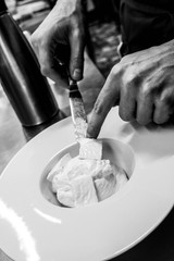 chef serving the dish