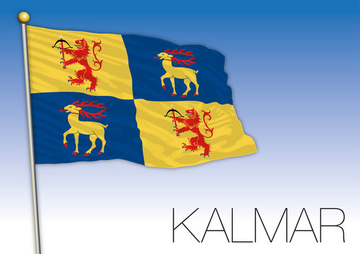 Kalmar regional flag, Sweden, vector illustration