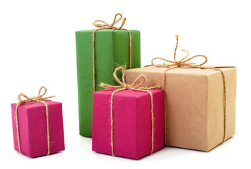Gift boxes, gifts on a white background isolated.