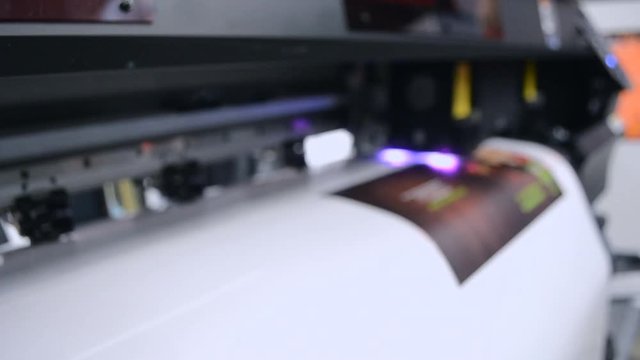 Large format printer works close-up.