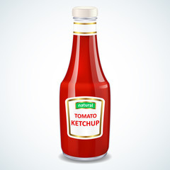Ketchup bottle isolated on white 