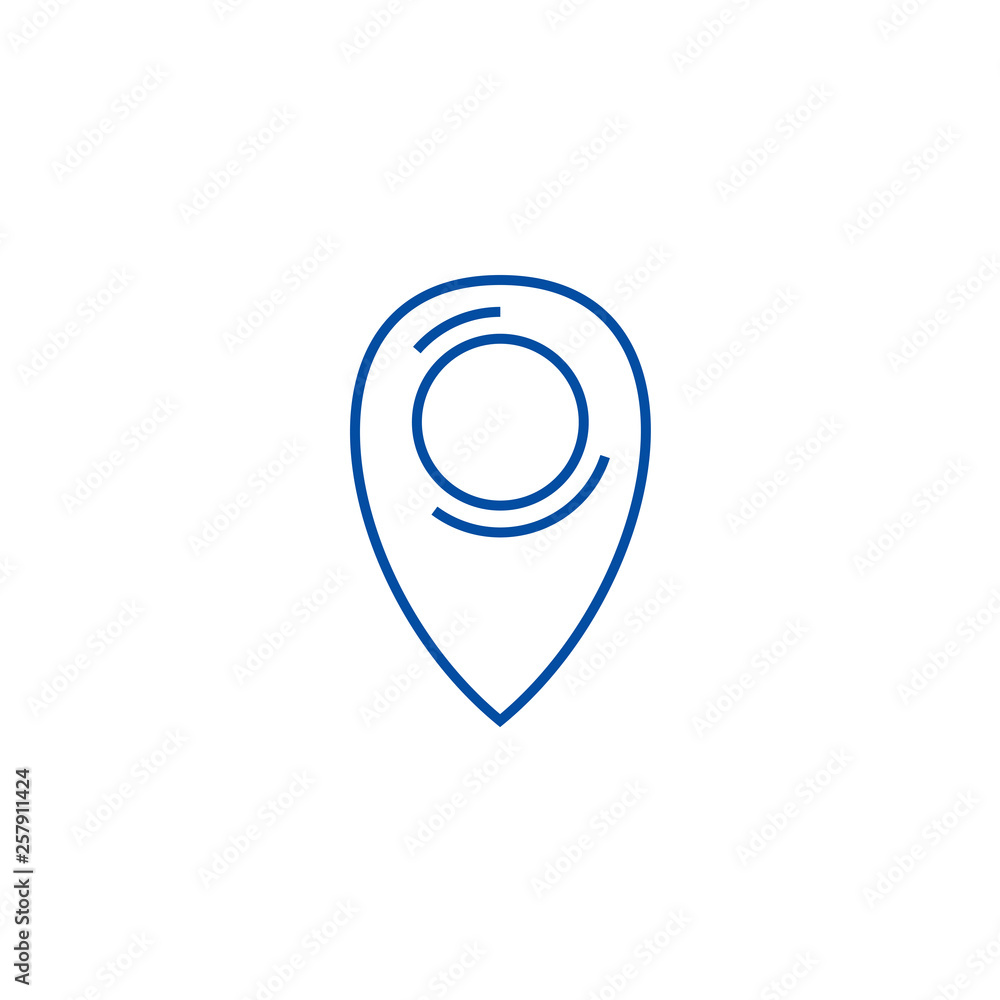 Aufkleber local pointer line concept icon. local pointer flat vector website sign, outline symbol, illustratio