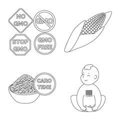 Isolated object of genetic and science icon. Set of genetic and organic stock symbol for web.