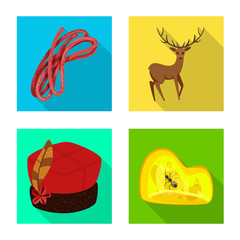 Vector design of traditional and tour symbol. Set of traditional and landmarks stock vector illustration.