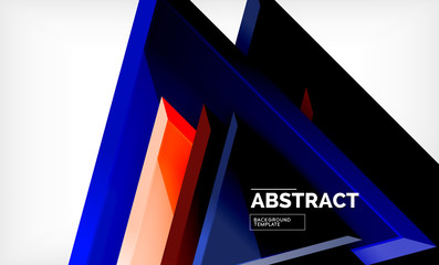 Flying triangles compostion geometric background