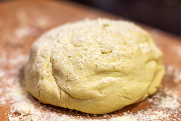 Cooking making dough for tortilla from corn flour