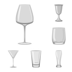 Vector design of capacity and glassware logo. Set of capacity and restaurant vector icon for stock.