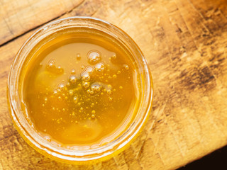 honey with air bubbles top view