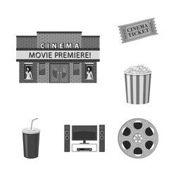 Vector illustration of cinematography and studio symbol. Set of cinematography and filming stock symbol for web.