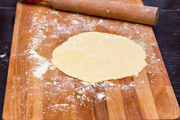 Cooking making dough for tortilla from corn flour