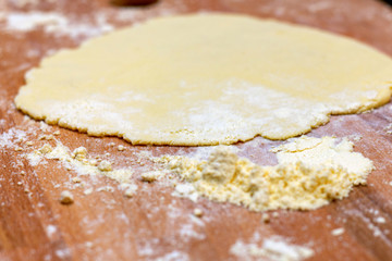 Cooking making dough for tortilla from corn flour