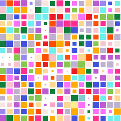 Mosaic of a bright colorful squares on a white background. 