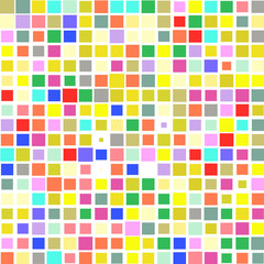 Mosaic of a bright colorful squares on a white background. 