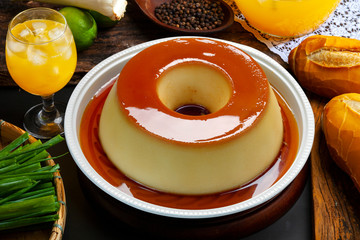 Condensed milk pudding with eggs