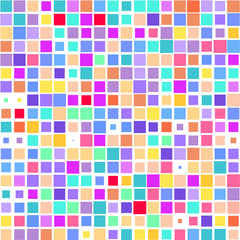 Mosaic of a bright colorful squares on a white background. 