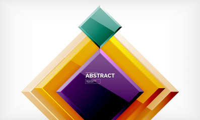 Square abstract background, glossy geometric design