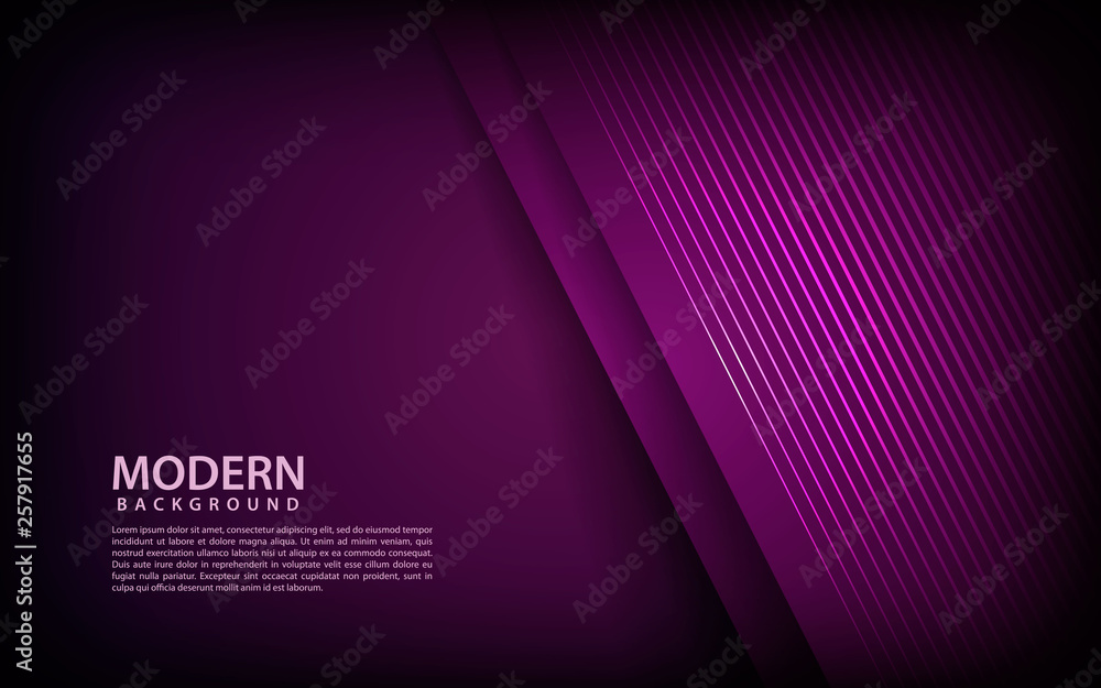 Wall mural purple 3d paper background. abstract realistic overlap paper with light glitters decoration with spa