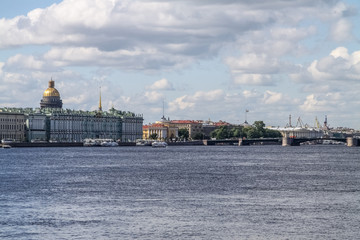 Fototapeta na wymiar View of St. Petersburg from the Neva River