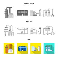 Vector illustration of production and structure icon. Collection of production and technology stock symbol for web.