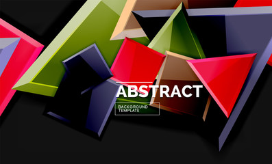 Glossy squares and triangles geometric backgrounds