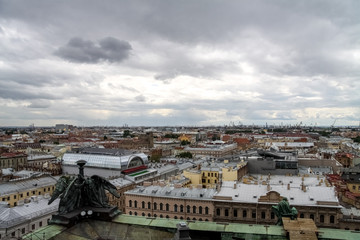 Fototapeta na wymiar View of the roofs of St. Petersburg