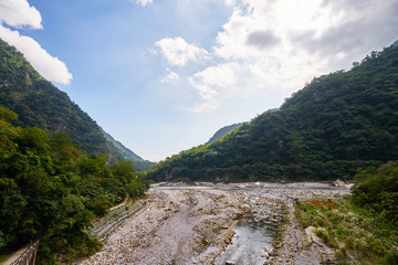Beautiful Shakadang river in Mysterious Valley Trail called Shakadang Trail