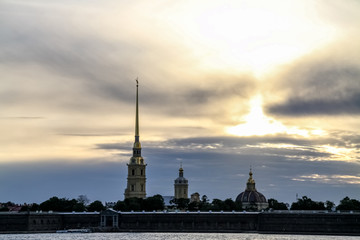 Fototapeta na wymiar Peter and Paul Fortress in the evening