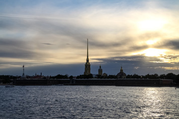 Fototapeta premium Peter and Paul Fortress in the evening