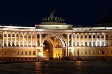 Fototapeta premium Main square of St. Petersburg at night