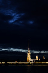 Fototapeta premium Peter and Paul Fortress at night
