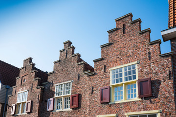 Fototapeta na wymiar stepped gable houses in Alkmaar, The Netherlands