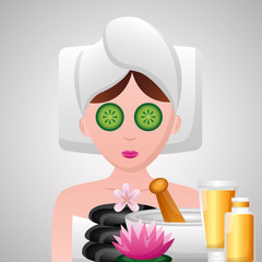 woman with towel spa
